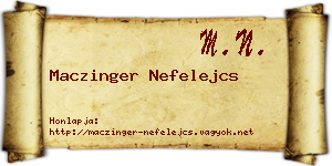 Maczinger Nefelejcs névjegykártya